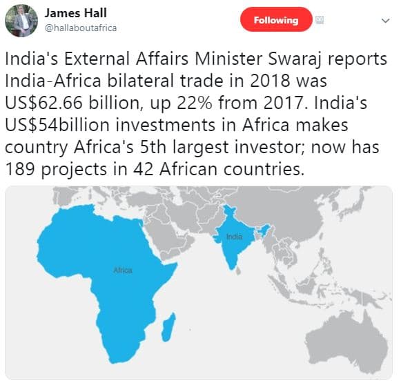 James hall hallaboutafrica following india's external affairs minister swaraj re