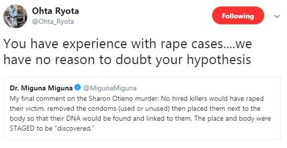 Ohta ryota ohta_ryota following you have experience with rape cases. we have no