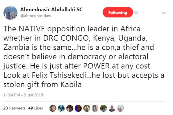 Ahmednasir abdullahi sc ahmeanasirlaw following the native opposition leader in