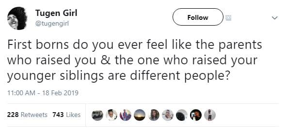 Tugen girl tugengiri follow first borns do you ever feel like the parents who ra