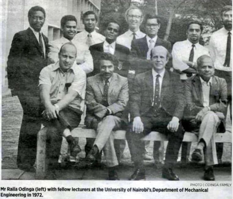 60i0icos mr ralla odinga icht with icllow lecturers at the university 0l nairobi