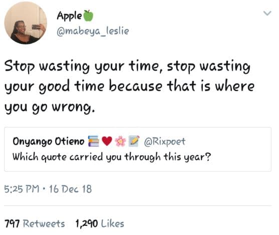 Apple mabeya_leslie stop wasting your time, stop wasting your good time because