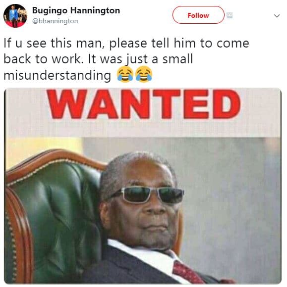 Bugingo hannington bhannington follow if u see this man, please tell him to come