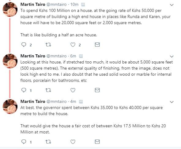 Martin tairo mmtairo 10m to spend kshs 100 million on house at tne going rate of