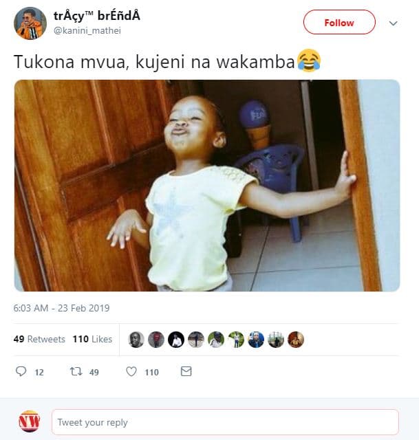 Traçy bríñda kanini_mathel follow tukona mvua, kujeni na wakamba 6,03 am 23 feb