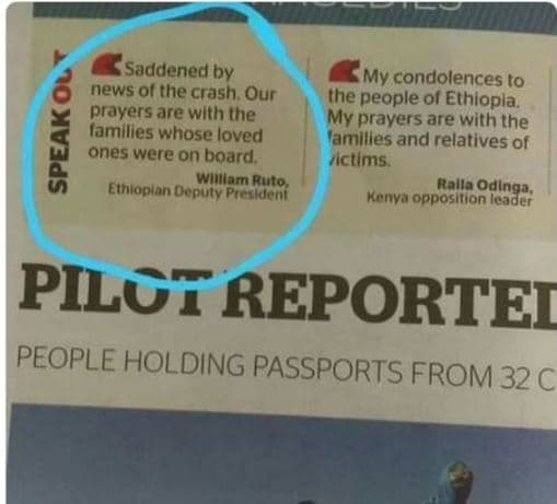 'saddened by my condolences to news ol the crash our the people oi e ethiopia. p