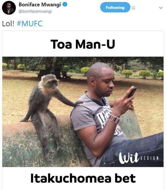 Boniface mwangi bonifacemwangi following lol! mufc toa manu wibusn itakuchomea b