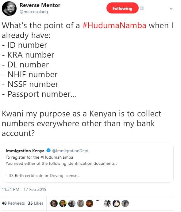 Reverse mentor marcusolang following what's the point of a hudumanamba when alre