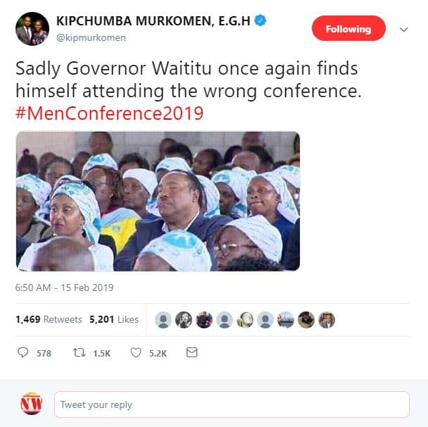 Kipchumba murkomen, e.g.h kipmurkomen following sadly governor waititu once agai