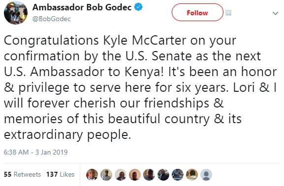 Ambassador bob godec bobgodec follow congratulations kyle mccarter on your confi
