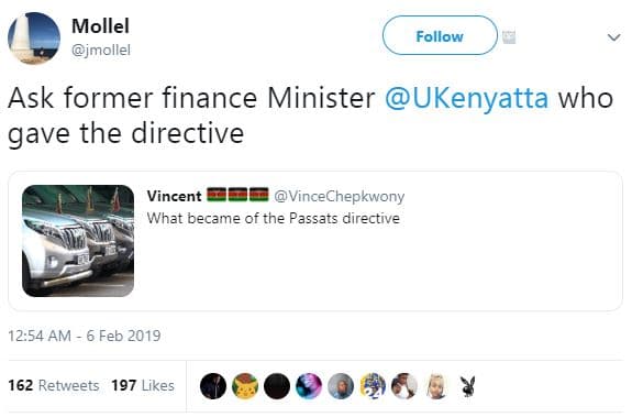 Mollel jmollel follow ask former finance minister ukenyatta who gave the directi