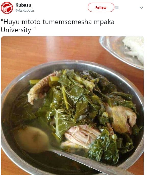 Kubasu itskubasu follow 'huyu mtoto tumemsomesha mpaka university