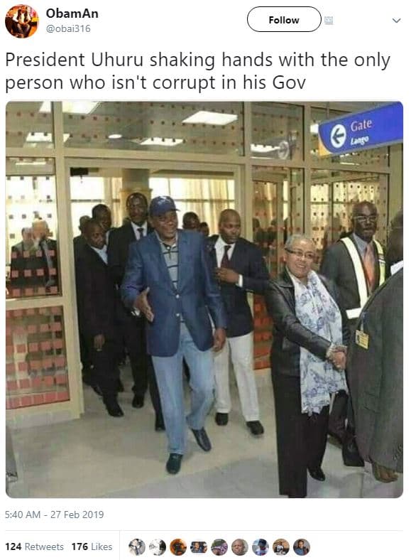 Obaman obai316 follow president uhuru shaking hands with the only person who isn