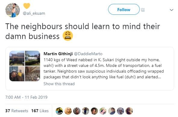 Follow ali_ekuam the neighbours should learn to mind their damn business martin