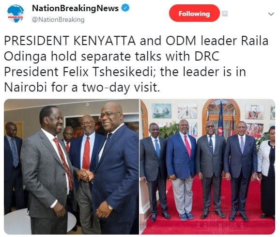 Nationbreakingnews nationbreaking following president kenyatta and odm leader ra