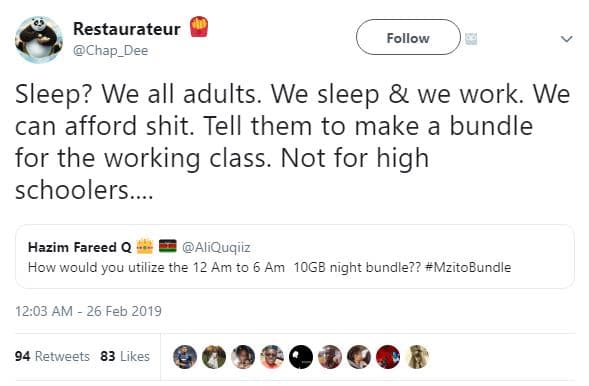 Restaurateur chap_dee follow sleep? we all adults. we sleep we work. we can affo