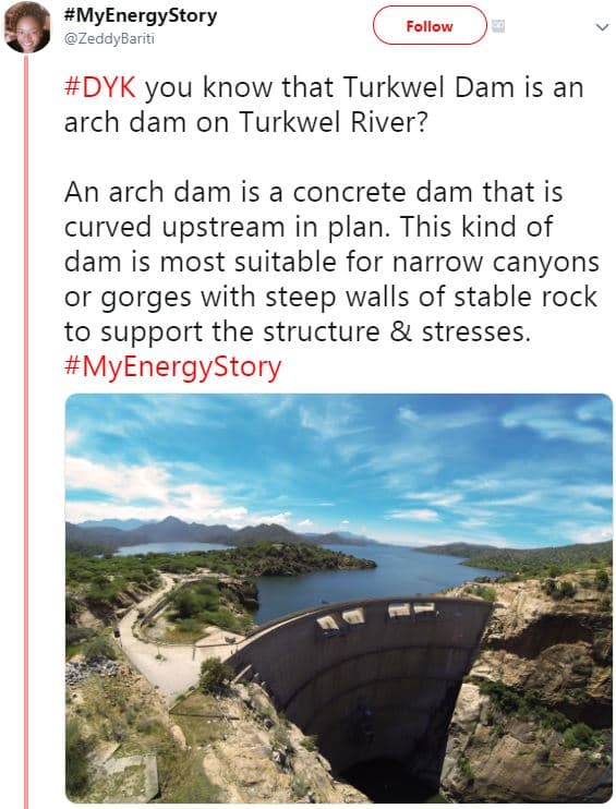 Myenergystory zeddybariti follow dyk you know that turkwel dam is an arch dam on