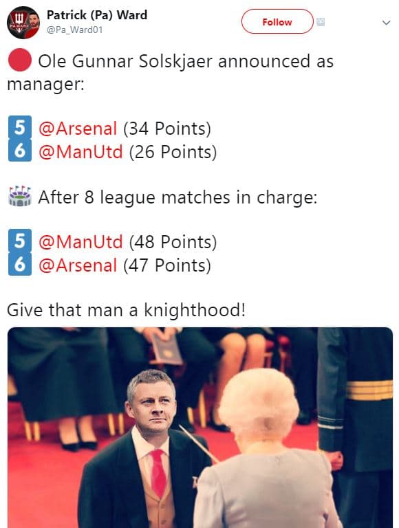 Patrick pa ward pa_ward01 follow ole gunnar solskjaer announced as manager 5 ars