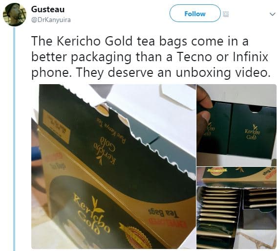 Gusteau drkanyuira follow the kericho gold tea bags come in a better packaging t
