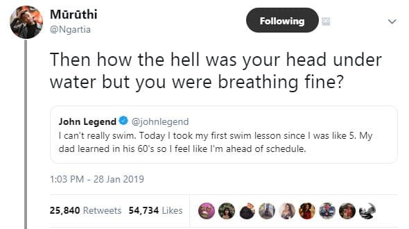 Mzrüthi ngartia following then how the hell was your head under water but you we