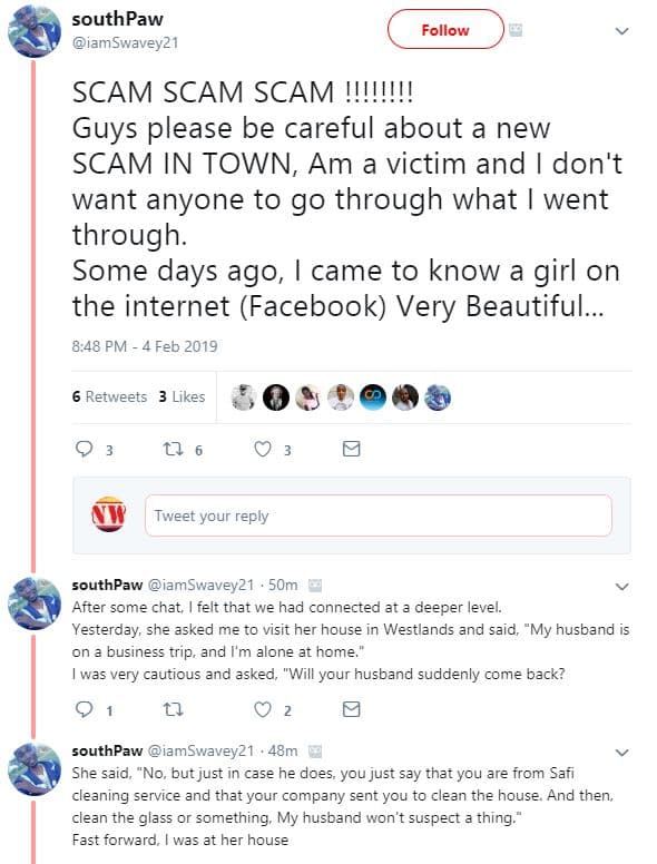 Southpaw iamswavey21 follow scam scam scam !!5 guys please be careful about a ne