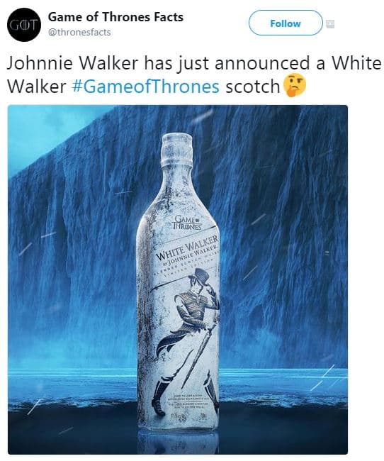 Game of thrones facts thronestacts follow johnnie walker has just announced whit
