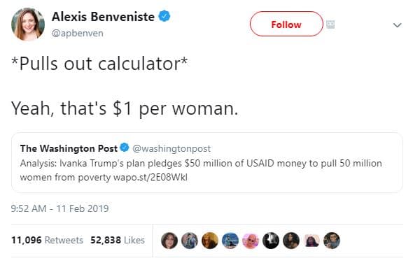 Alexis benveniste apbenven follow pulls out calculator yeah, that's 1 per woman