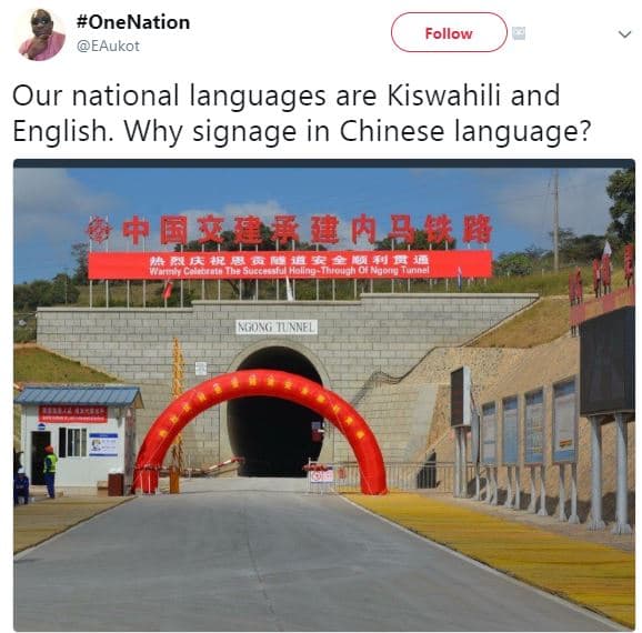 Onenation eaukot follow our national languages are kiswahili and english. why si