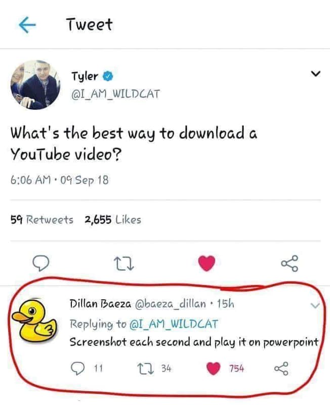 Tweet tyler i _am wildcat what's the best way to download g youtube video? 6,06