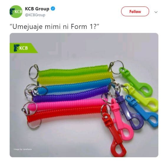 'kcb kcb group kcbgroup follow 'umejuaje mimi ni form 1? kcb