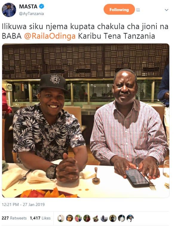 Masta aytanzania following ilikuwa siku njema kupata chakula cha jioni na baba r