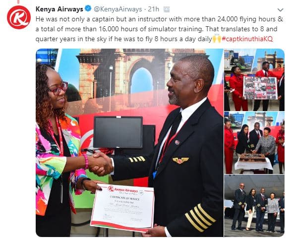 Kenya airways kenyaairways 21h hewas not only captain but an instructor with mor