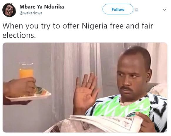 Mbare ya ndurika wakariowa follow when you try to offer nigeria free and fair el