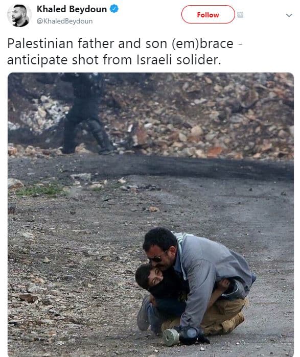 Khaled beydoun khal ledbeydoun follow palestinian father and son embrace anticip
