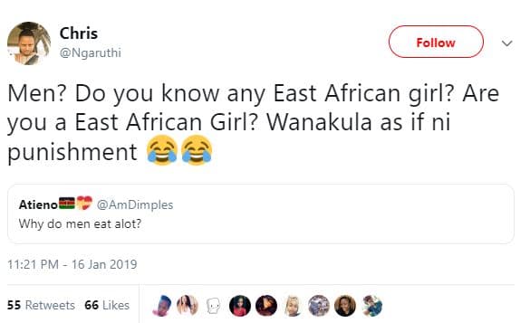 Chris ngaruthi follow men? do you know any east african girl? are you a east afr