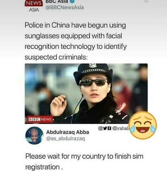 News bbc asla bbcnewsasia asia police in china have begun using sunglasses equip