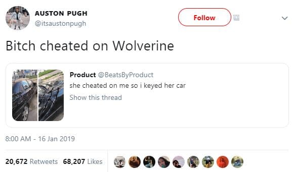 Auston pugh itsaustonpugn follow bitch cheated on wolverine product beatsbyprodu