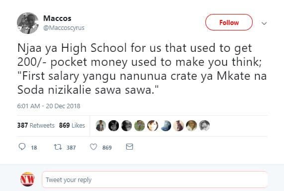 Maccos maccoscyrus follow njaa ya high school for us that used to get 200 pocket