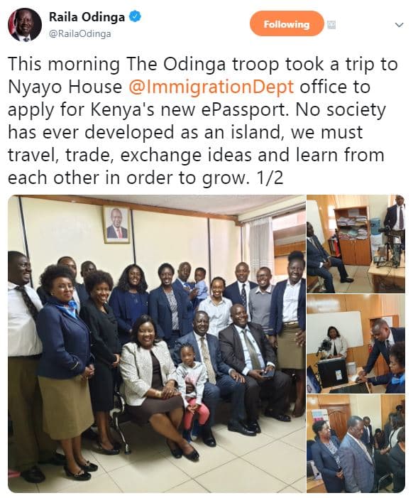 Raila odinga railaodinga following this morning the odinga troop took a trip to