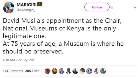 Marigiri dmarigiri _ follow david musila's appointment as the chair, national mu