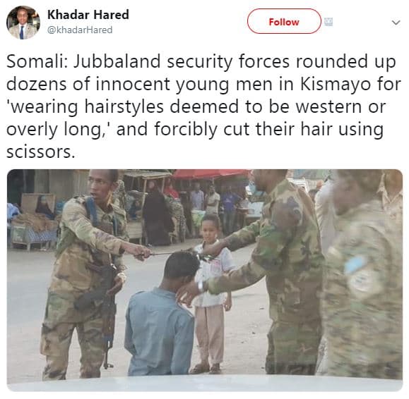 Khadar hared khadarhared follow somali jubbaland security forces rounded up doze