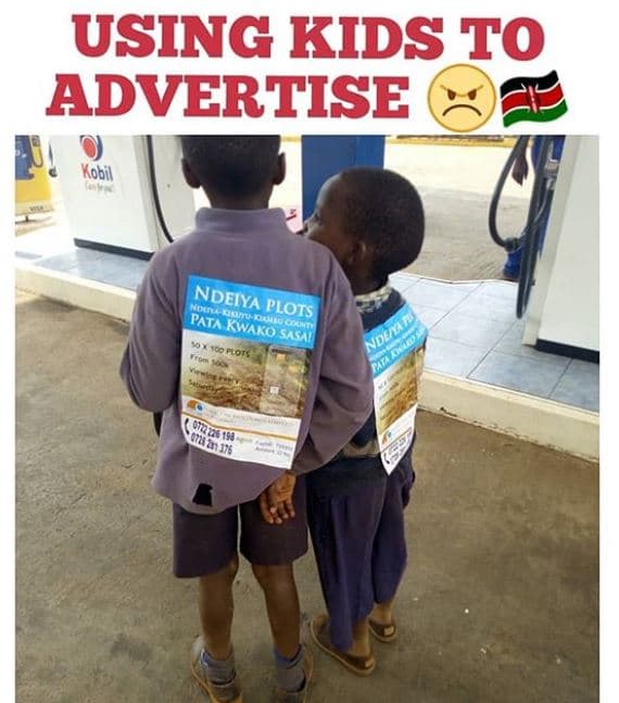 Using kids to advertise kobil ndeiya plots pata kako aa 'cfor nde