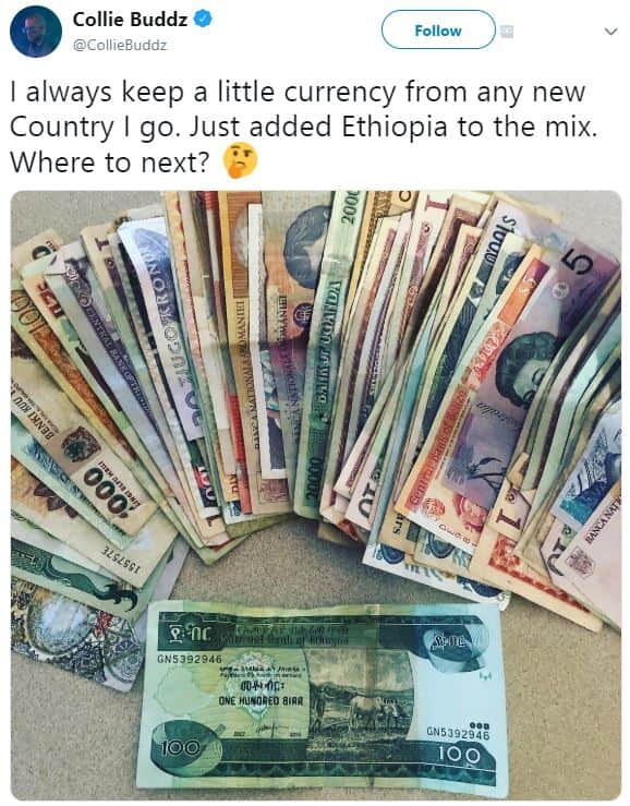 Collie buddz colliebuddz follow always keep a little currency from any new count