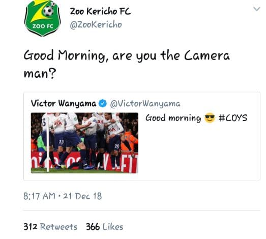 Zoo kericho fc zookericho zoo fc good morning, are you the camera man? victor wa