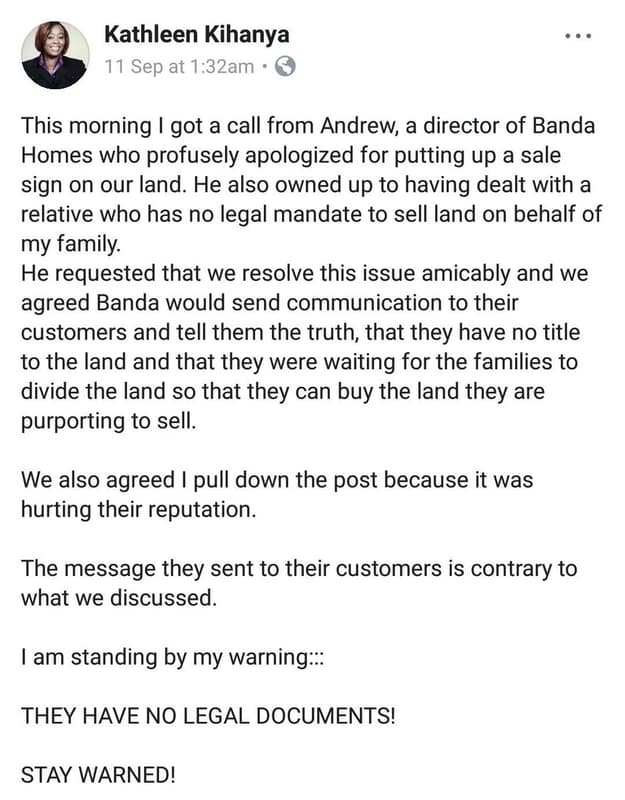 Kathleen kihanya 11 sep at 132am this morning got a call from andrew a director