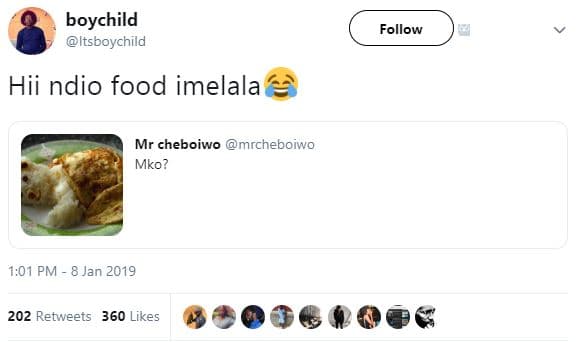 Boychild itsboychild follow hii ndio food imelala mr cheboiwo mrcheboiwo mko? 1.
