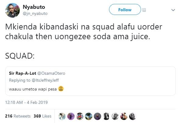 Nyabuto jn_nyabuto follow mkienda kibandaski na squad alafu uorder chakula then
