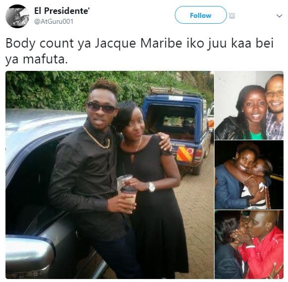 El presidente' atguru001 follow body count ya jacque maribe iko juu kaa bei ya m