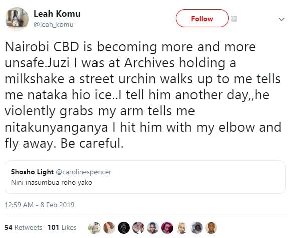 Leah komu leah_komu follow nairobi cbd is becoming more and more unsafe juzi was