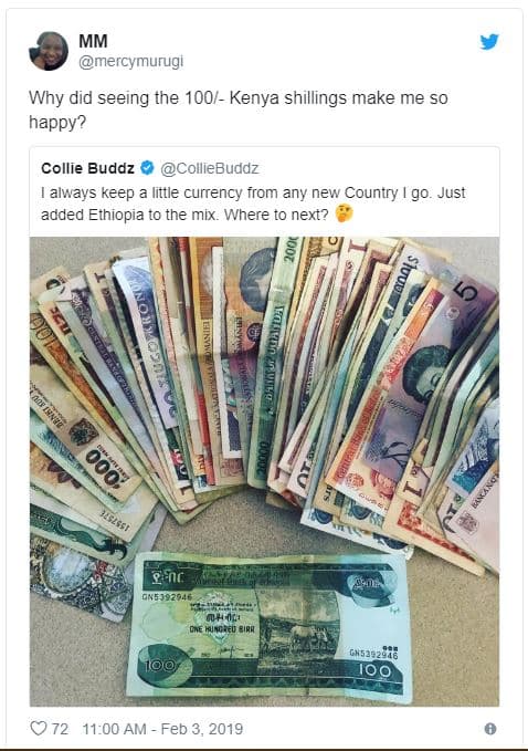 Mm mercymurugi why did seeing the 100 kenya shillings make me so happy? collie b